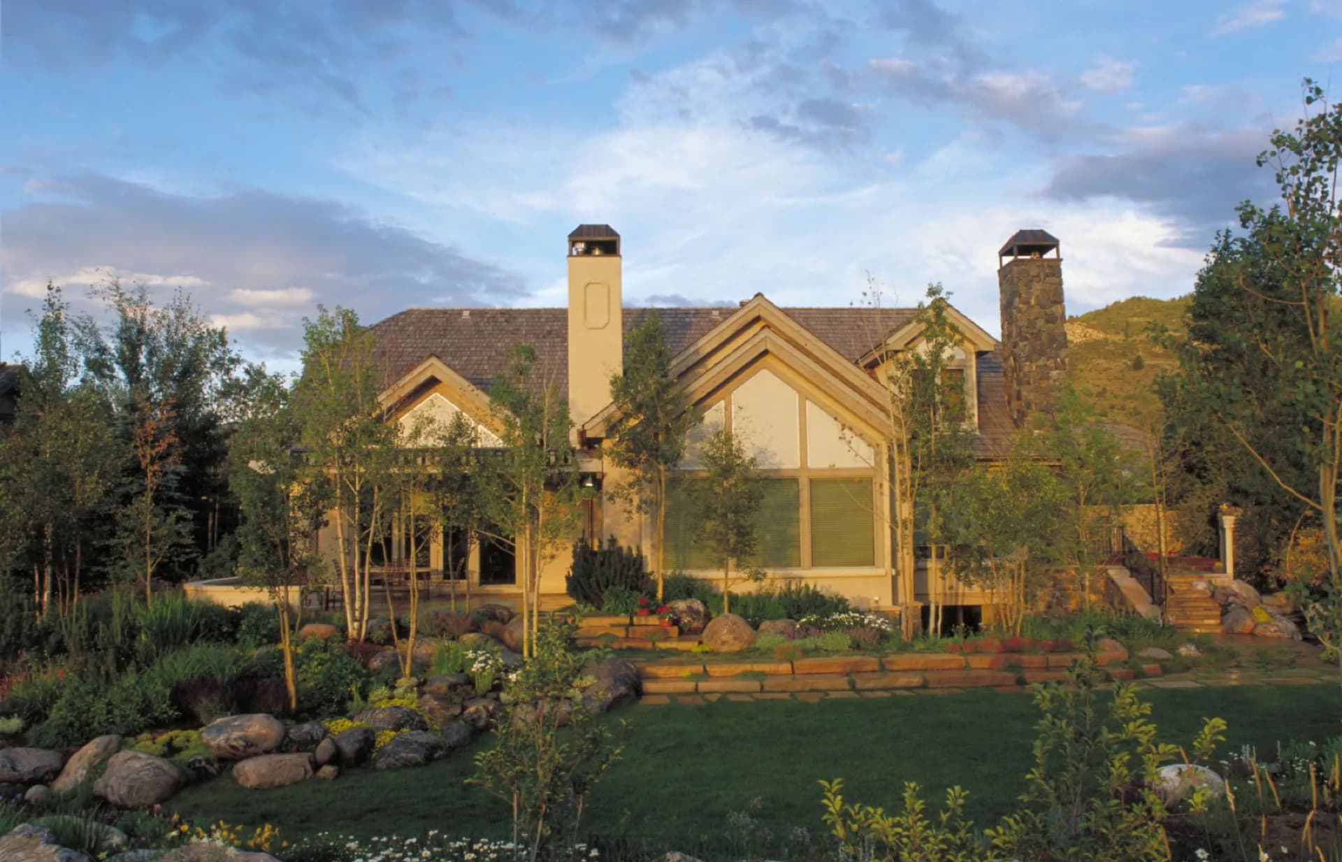 Jim Guida custom home at golden hour