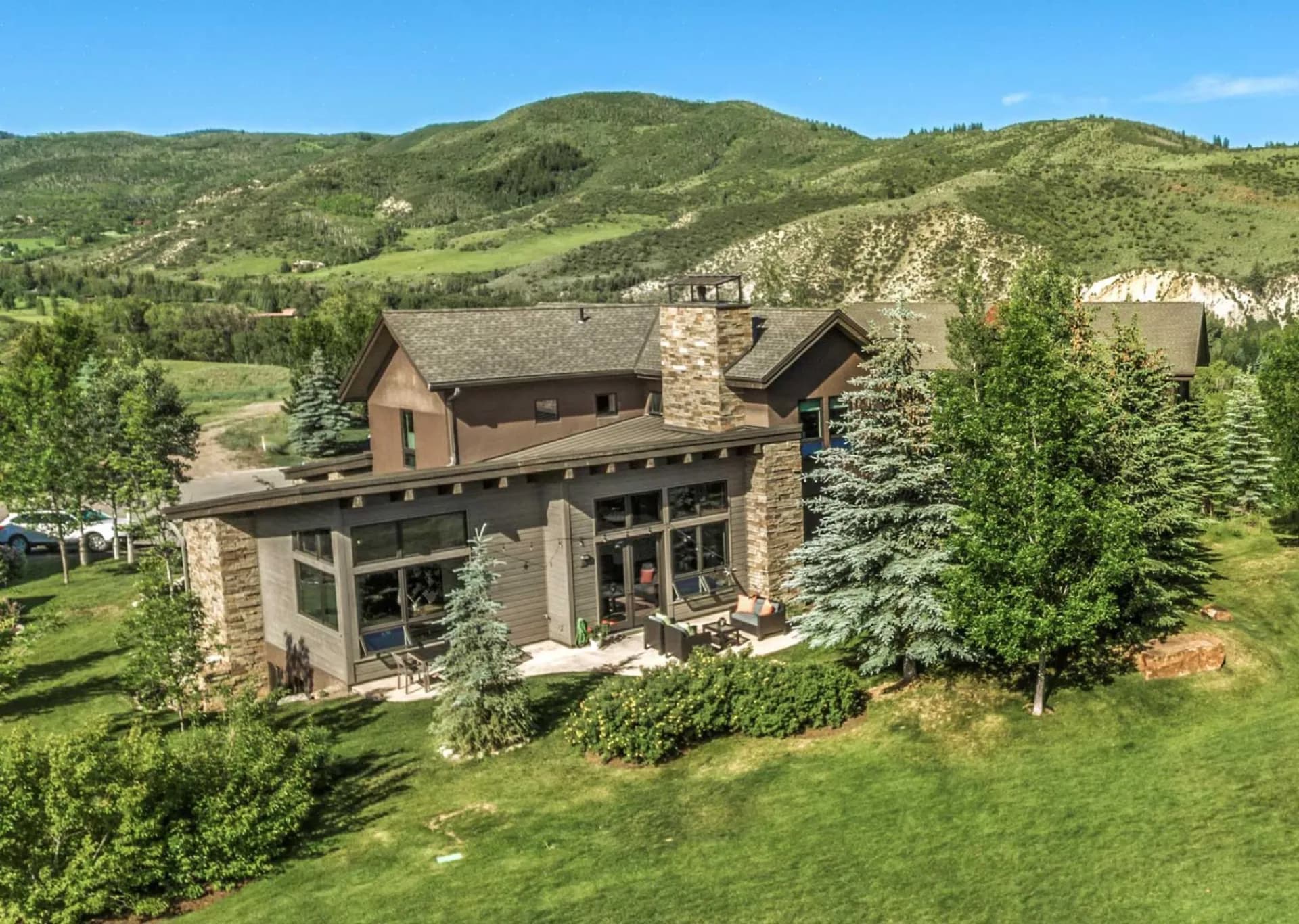 Aerial view of a Heritage Park sustainable home